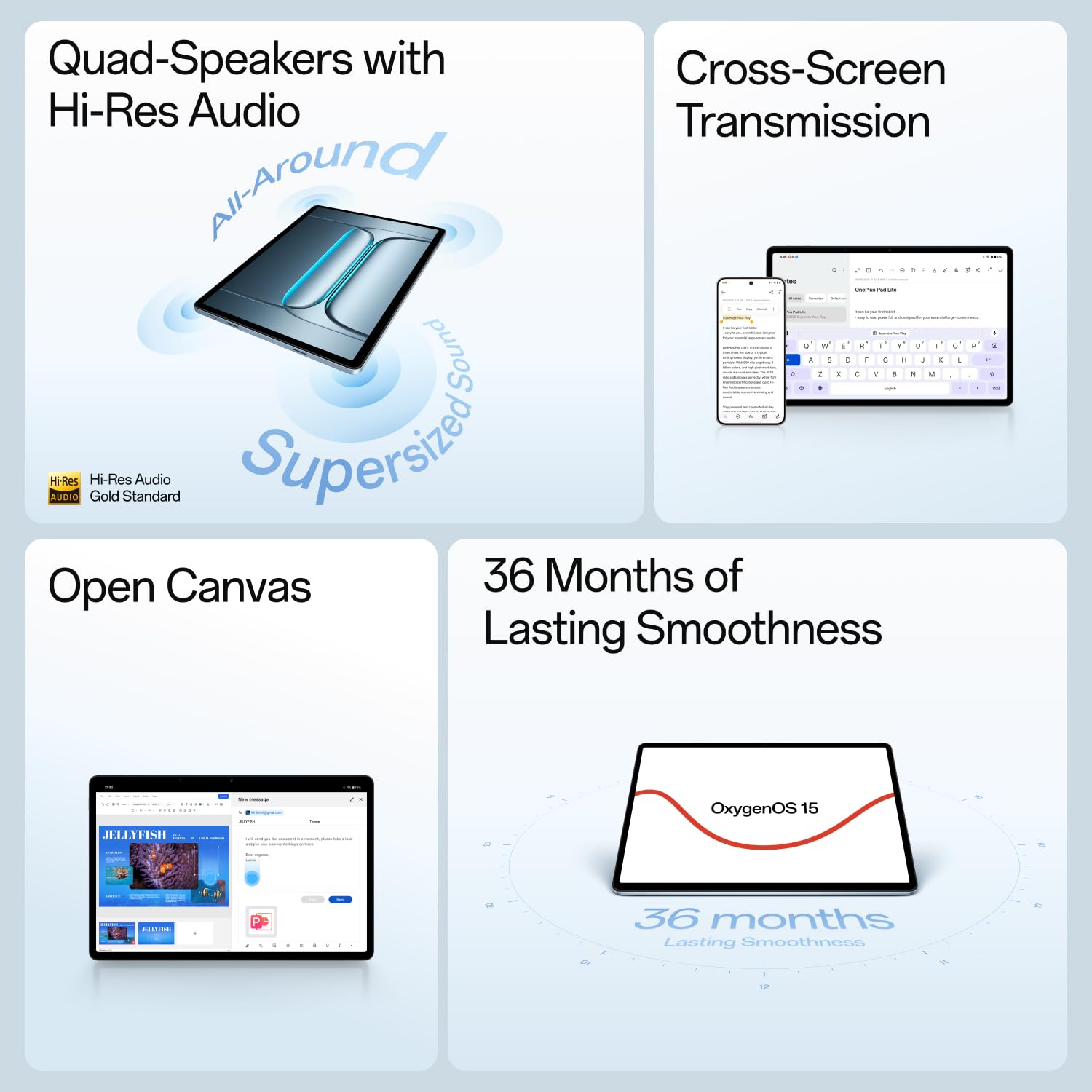 OnePlus Pad Lite 11 | 9,340 mAh Quad Hi-Res Speakers - Image 3