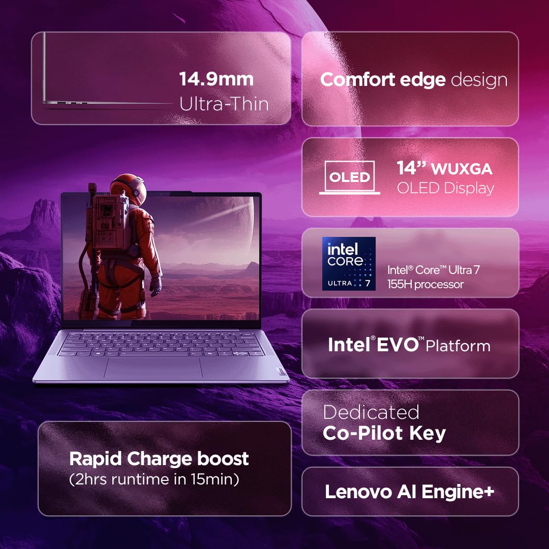 Lenovo Smartchoice Yoga Slim 7 Intel Core Ultra 7 155H Built-in AI 14 - Image 2