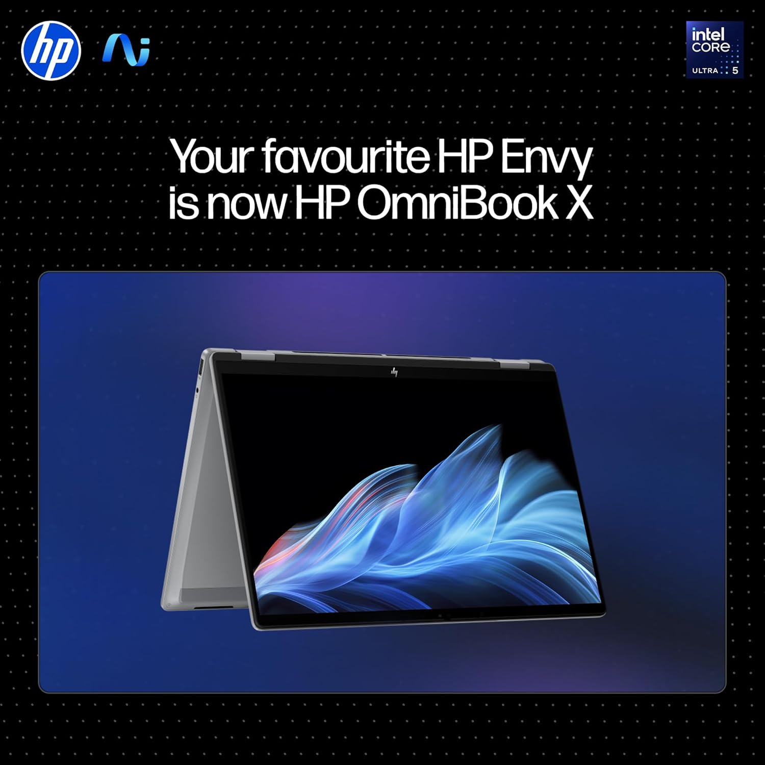 HP OmniBook X Flip (Previously Envy), Intel Core Ultra 5 226V, 40 Tops, (16GB LPDDR5X, 512GB SSD) 3K, OLED, 14''/35.6cm, Touch, Win11, Office24, Silver,1.38kg, fm0058TU, 5MP Camera, Next Gen AI Laptop - Image 2
