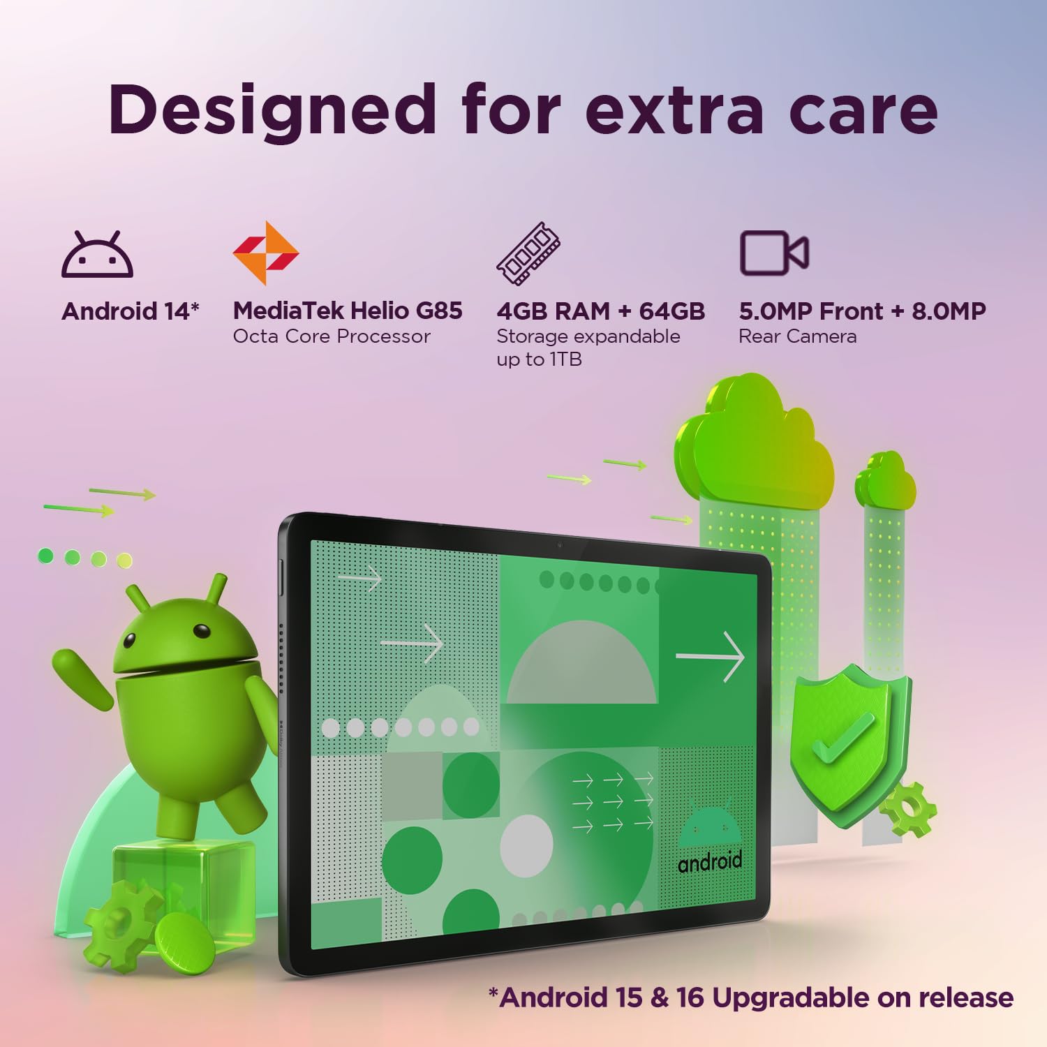 Lenovo Tab 10.1″ Wi-Fi 4 + 64 GB Android 14 Polar Blue - Image 4