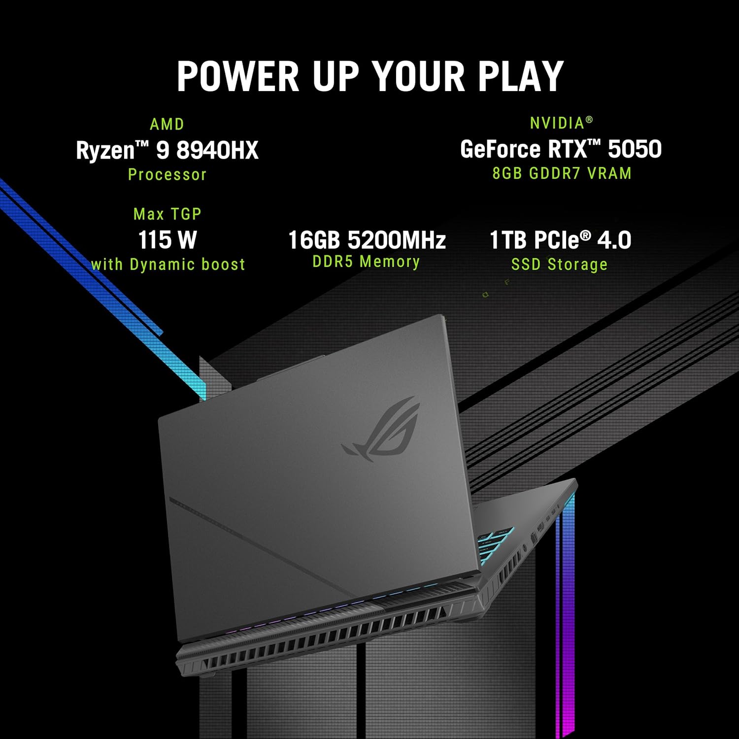 ASUS ROG Strix G16, AMD Ryzen 9 8940HX, Gaming Laptop(RTX 5050-8GB/115W TGP/16GB RAM/1TB SSD/FHD+/16 - Image 4