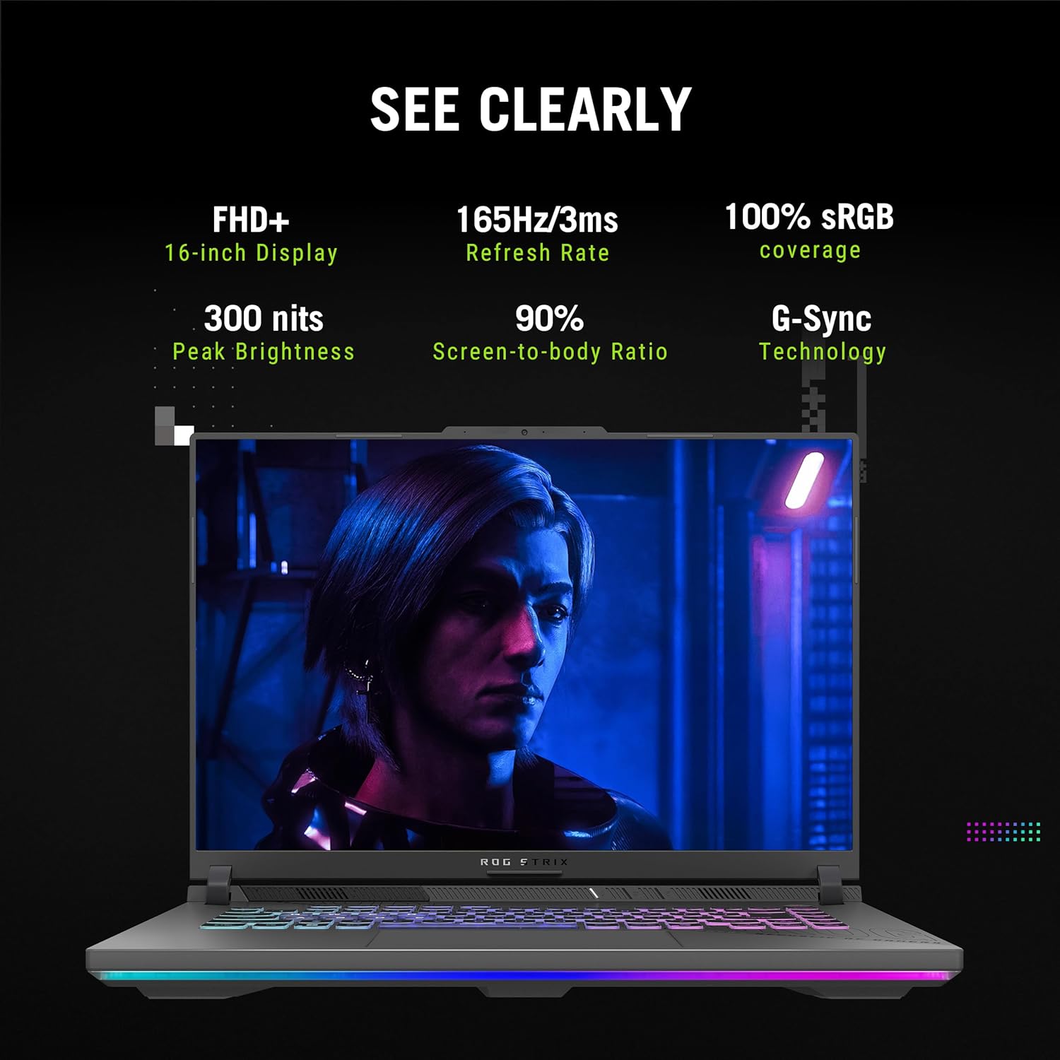 ASUS ROG Strix G16, AMD Ryzen 9 8940HX, Gaming Laptop(RTX 5050-8GB/115W TGP/16GB RAM/1TB SSD/FHD+/16 - Image 3