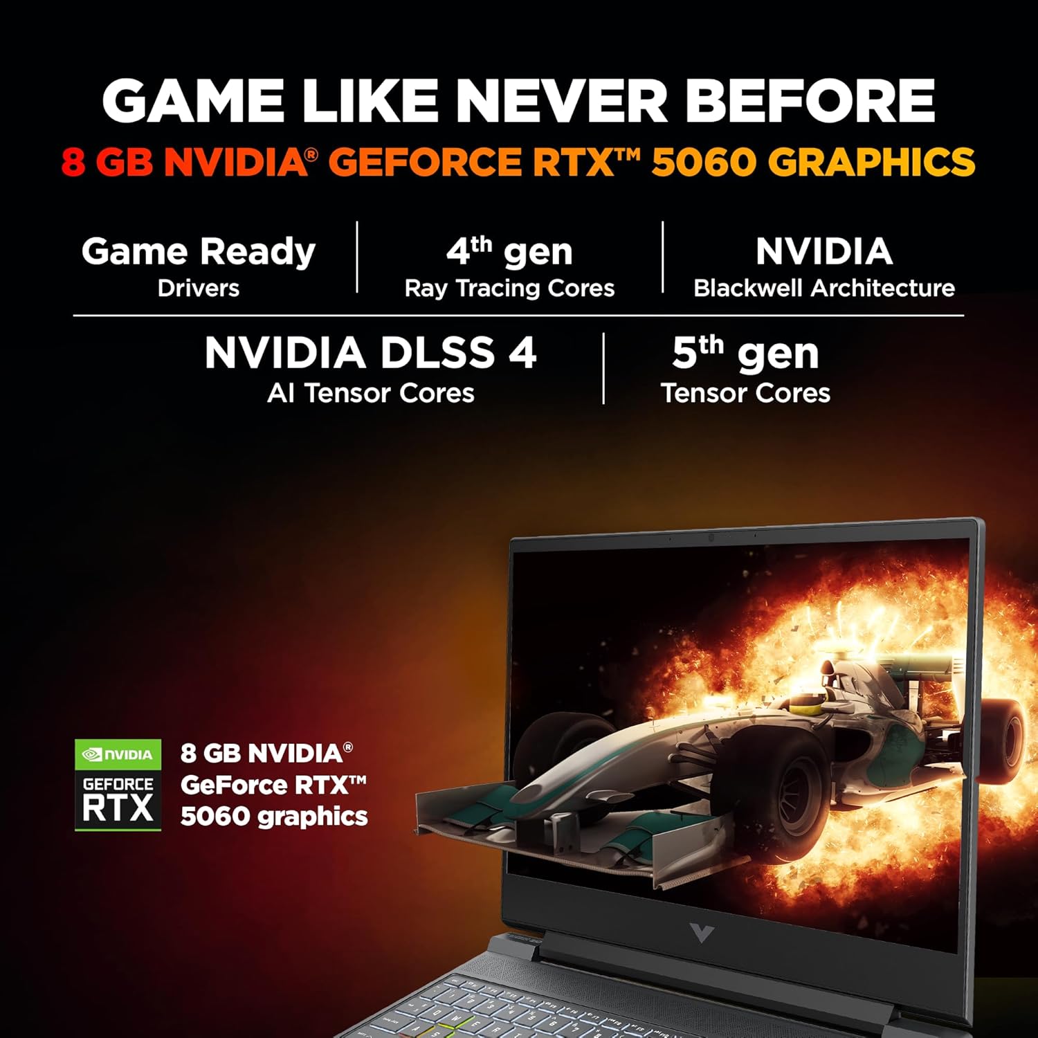 HP Victus, 13th Gen Intel Core i7-13620H, 8GB RTX 5060, 24GB DDR5(Upgradeable) 1TB SSD, 144Hz, 300nits, IPS, FHD, 15.6 - Image 3