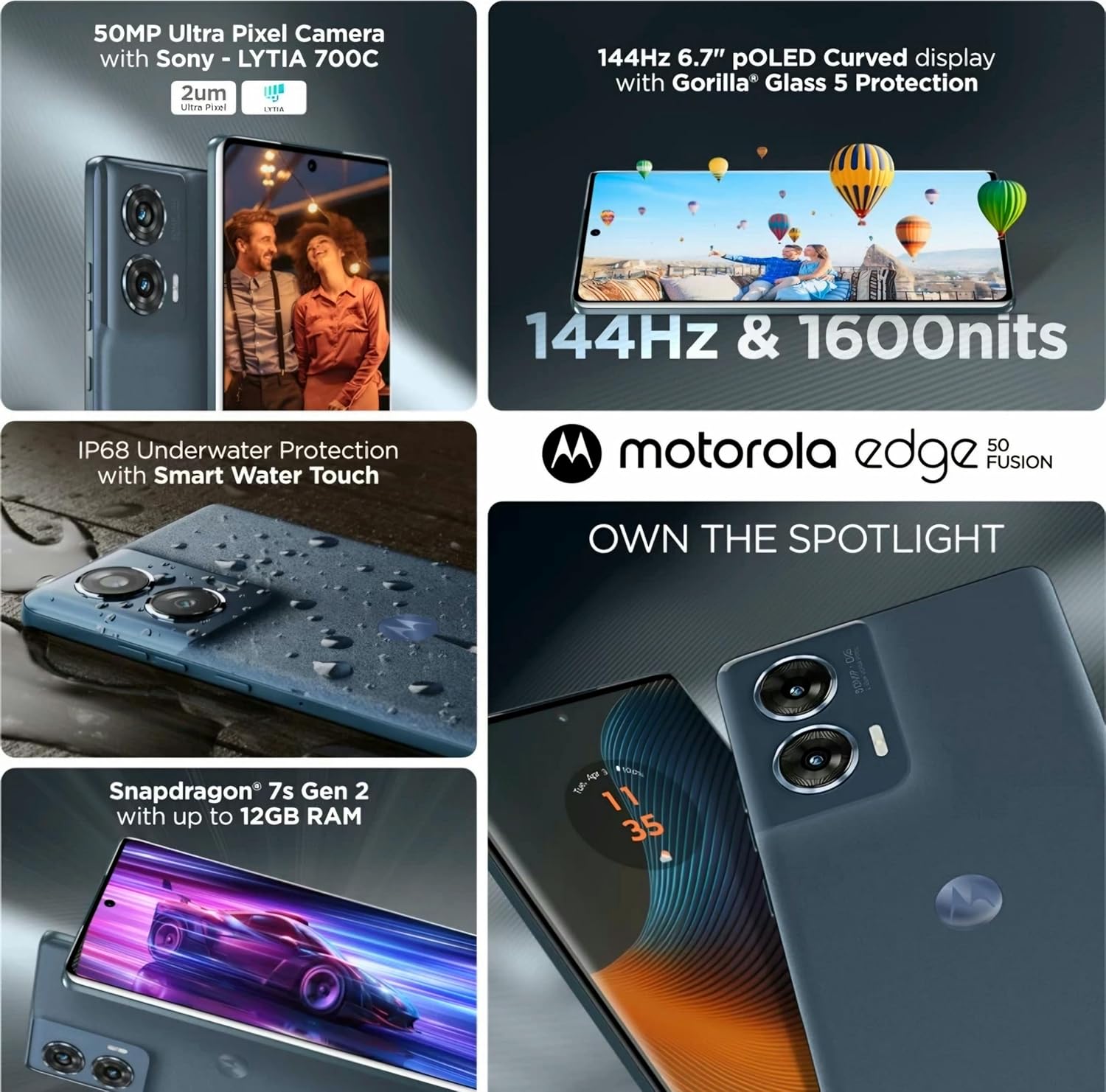 Motorola Edge 50 Fusion 12/256 Forest Blue Snapdragon 7s Gen2 - Image 5