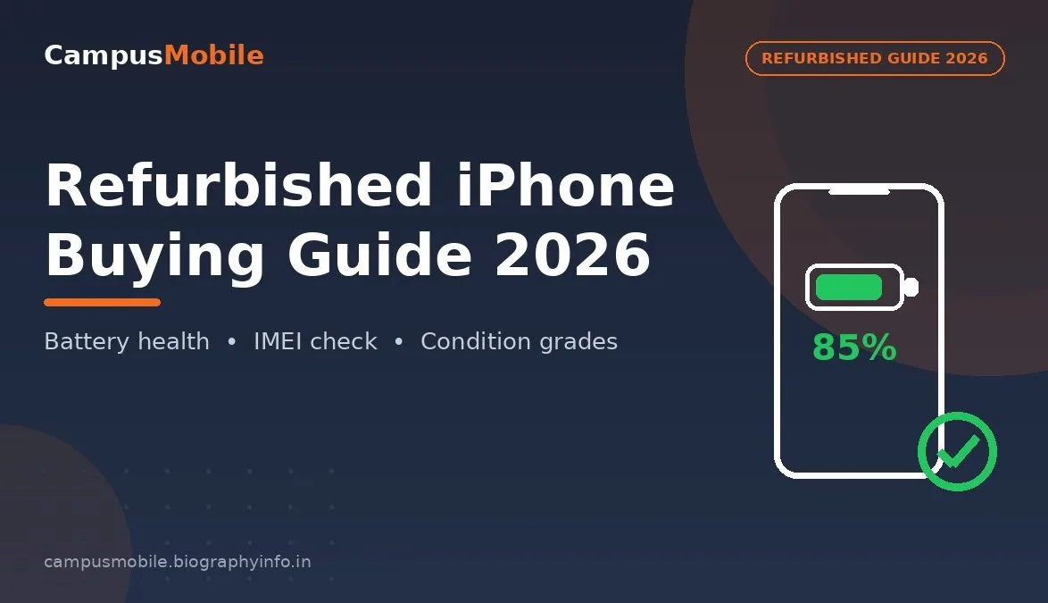 Refurbished iPhone buying guide India 2026 - battery health, IMEI check and condition grades