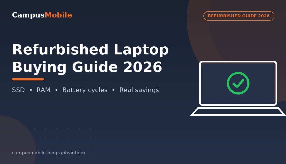 Refurbished laptop buying guide India 2026 - SSD, RAM, battery checks and savings