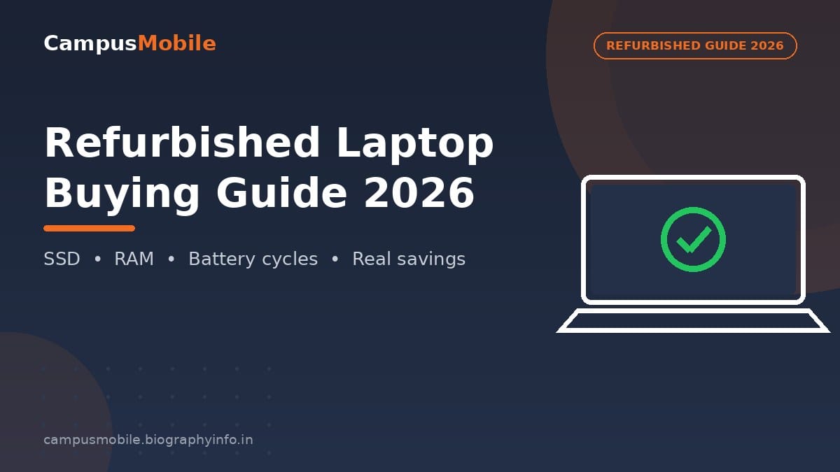 Refurbished laptop buying guide India 2026 - SSD, RAM, battery checks and savings